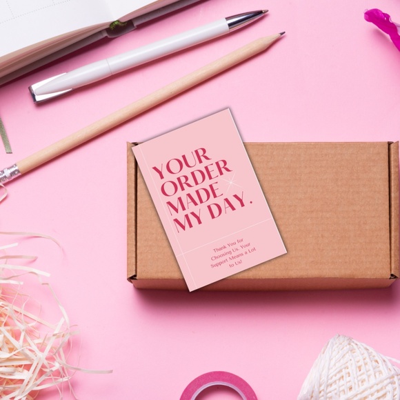 Custom Thank You Cards for Postmark Orders – 2x3" Matte Finish - Picture 4 of 4